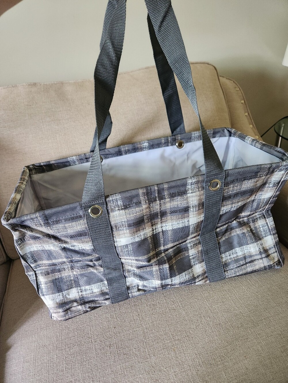 Thirty-One Plaid Utility Tote Bag